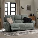 Colorado 3 Seater Electric Recliner in Hopsack Platinum Fabric