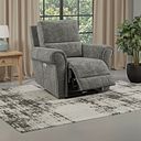 Colorado Electric Recliner Armchair in Plush Charcoal Fabric