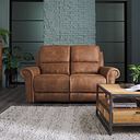 Colorado 2 Seater Electric Recliner in Ranch Brown Fabric