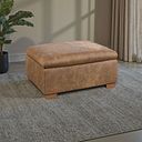Colorado Storage Footstool in Ranch Brown Fabric