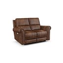 Colorado 2 Seater Electric Recliner in Ranch Dark Brown Fabric