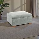 Colorado Storage Footstool in Hopsack Platinum Fabric