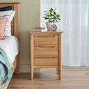 Copenhagen Natural Solid Oak 3 Drawer Bedside Table