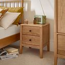 Corton Natural Oak 2 Drawer Bedside Table