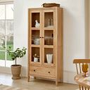 Corton Natural Oak Glazed Display Cabinet