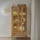 Corton Natural Oak Glazed Display Cabinet