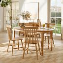 Corton Natural Oak Oval Extending Dining Table 160-200cm + 4 Kingham Natural Oak Spindle Chairs
