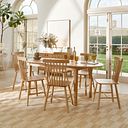 Corton Natural Oak Oval Extending Dining Table 160-200cm + 6 Kingham Natural Oak Spindle Chair
