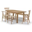 Corton Natural Oak Oval Extending Dining Table with 4 Chairs and 1 Bench