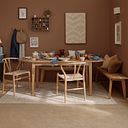 Corton Natural Oak Oval Extending Dining Table with 2 Chairs and 2 Benches