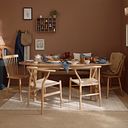 Corton Natural Oak Oval Extending Dining Table with 4 Chairs and 1 Bench