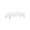 Dalby Footstool in Patterned Ivory Fabric
