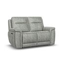 Dalton 2 Seater Electric Recliner Sofa in Marble Silver Fabric