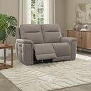 Dalton 2 Seater Electric Recliner Sofa in Oyster Leather