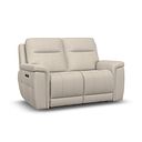 Dalton 2 Seater Electric Recliner Sofa with Power Headrests in Bella Barley White Fabric