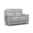 Dalton 2 Seater Electric Recliner Sofa with Power Headrests in Bella Lead Grey Fabric
