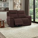 Dalton 2 Seater Electric Recliner Sofa with Power Headrests in Chestnut Leather
