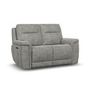 Dalton 2 Seater Electric Recliner Sofa with Power Headrests in Dexter Stone Fabric