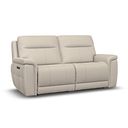 Dalton 3 Seater Electric Recliner Sofa in Bella Barley White Fabric