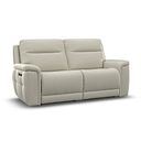 Dalton 3 Seater Electric Recliner Sofa with Power Headrests in Bone China Leather