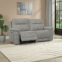 Dalton 3 Seater Electric Recliner Sofa with Power Headrests in Dexter Stone Fabric