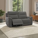 Dalton 3 Seater Electric Recliner Sofa with Power Headrests in Elephant Grey Leather