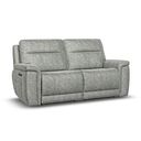Dalton 3 Seater Electric Recliner Sofa with Power Headrests in Marble Silver Fabric