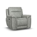Dalton Electric Recliner Armchair in Marble Silver Fabric