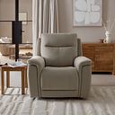 Dalton Electric Recliner Armchair with Power Headrest in Bella Latte Fabric