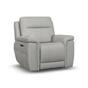 Dalton Electric Recliner Armchair with Power Headrest in Bella Lead Grey Fabric