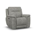 Dalton Electric Recliner Armchair with Power Headrest in Dexter Stone Fabric