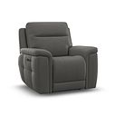 Dalton Electric Recliner Armchair with Power Headrest in Elephant Grey Leather