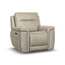 Dalton Electric Recliner Armchair with Power Headrest in Marble Cream Fabric