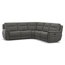 Dalton Large Corner Electric Recliner Sofa in Elephant Grey Leather