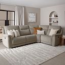 Dalton Left Hand Corner Electric Recliner Sofa in Bella Latte Fabric