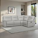 Dalton Left Hand Corner Electric Recliner Sofa in Bella Lead Grey Fabric