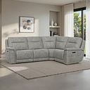 Dalton Left Hand Corner Electric Recliner Sofa in Dexter Stone Fabric