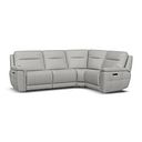 Dalton Left Hand Corner Electric Recliner Sofa with Power Headrests in Bella Lead Grey Fabric