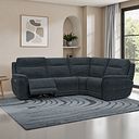 Dalton Left Hand Corner Electric Recliner Sofa with Power Headrests in Dexter Shadow Fabric