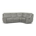 Dalton Left Hand Corner Electric Recliner Sofa with Power Headrests in Dexter Stone Fabric