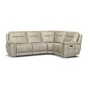 Dalton Left Hand Corner Electric Recliner Sofa with Power Headrests in Marble Cream Fabric