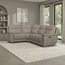 Dalton Right Hand Corner Electric Recliner Sofa in Bella Latte Fabric