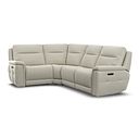 Dalton Right Hand Corner Electric Recliner Sofa in Bone China Leather