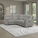 Dalton Right Hand Corner Electric Recliner Sofa in Dexter Stone Fabric