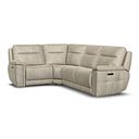 Dalton Right Hand Corner Electric Recliner Sofa in Marble Cream Fabric