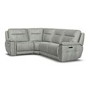 Dalton Right Hand Corner Electric Recliner Sofa in Marble Silver Fabric