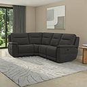 Dalton Right Hand Corner Electric Recliner Sofa in Storm Leather