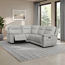 Dalton Right Hand Corner Electric Recliner Sofa with Power Headrests in Bella Lead Grey Fabric