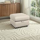 Dalton Storage Footstool in Bella Barley White Fabric