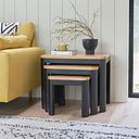 Grove Dark Grey Nest of Tables - Solid Hardwood